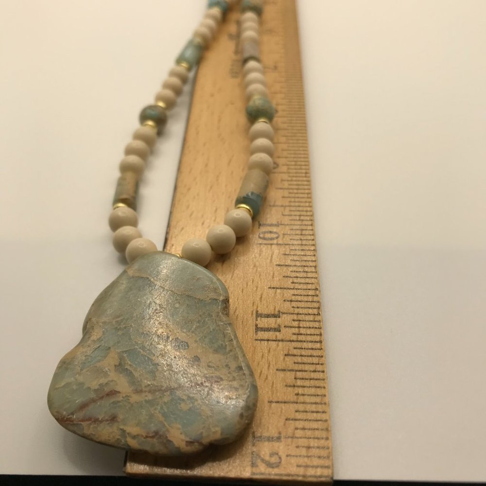 Jasper Aqua Terra Jasper Large Pendant 21 inch Necklace Handmade Brand New - Picture 11 of 13
